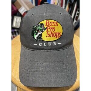Bass Pro Club Men's Gray Baseball Cap Adjustable READ